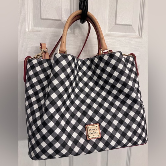 Dooney & Bourke Handbags - Dooney & Bourke Black and White Gingham II Brenna Checkered bag